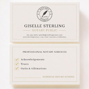 Notary Public Professional Business Card
