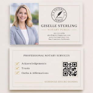 Notary Public QR Code Photo Professional Business Card