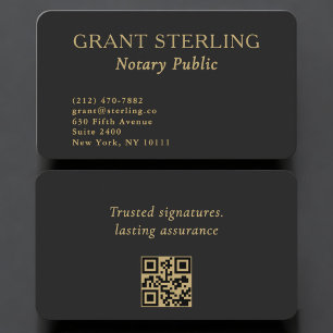 Notary Public QR Code Professional Business Card