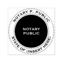 Notary Public round black white