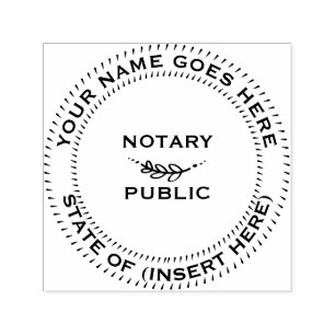 Notary Public round leaf motif Self-inking Stamp