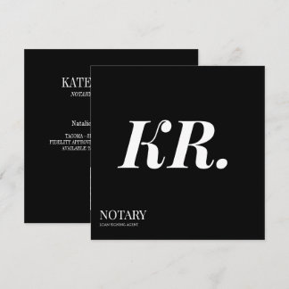 Notary Public Signing Agent Monogram elegant black Announcement