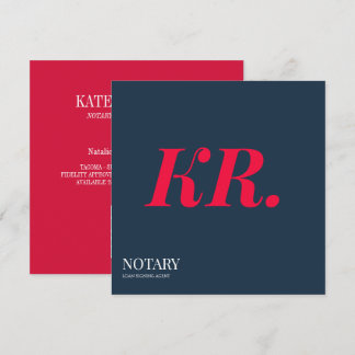 Notary Public Signing Agent Monogram navy blue Announcement