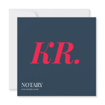 Notary Public Signing Agent Monogram navy blue