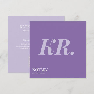 Notary Public Signing Agent Monogram purple Announcement