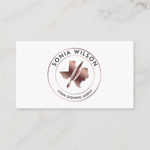 Notary Public Texas Stamp Loan Signing Agent  Busi Business Card