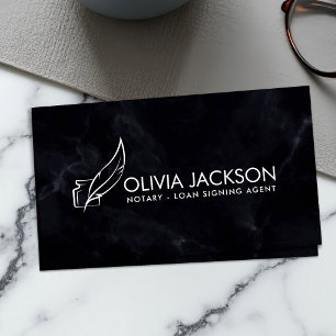 Notary quill pen and ink business card