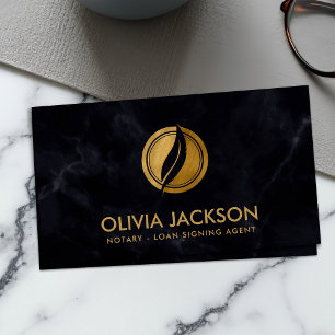 Notary quill pen and ink  business card