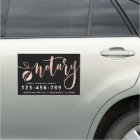 Notary Rose Gold & Black Typography Car Magnet