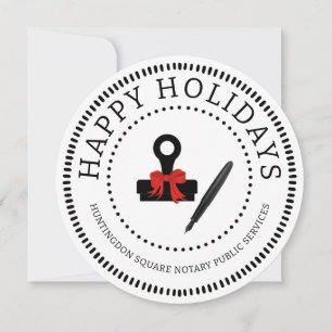 Notary Seal Happy Holidays 2026 Calendar Card