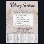 Notary Services Pink Gold Business Tear Off Strips Flyer<br><div class="desc">Modern Flyers for Notary Public Services</div>