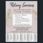 Notary Services Pink Gold Business Tear Off Strips Flyer<br><div class="desc">Modern Flyers for Notary Public Services</div>