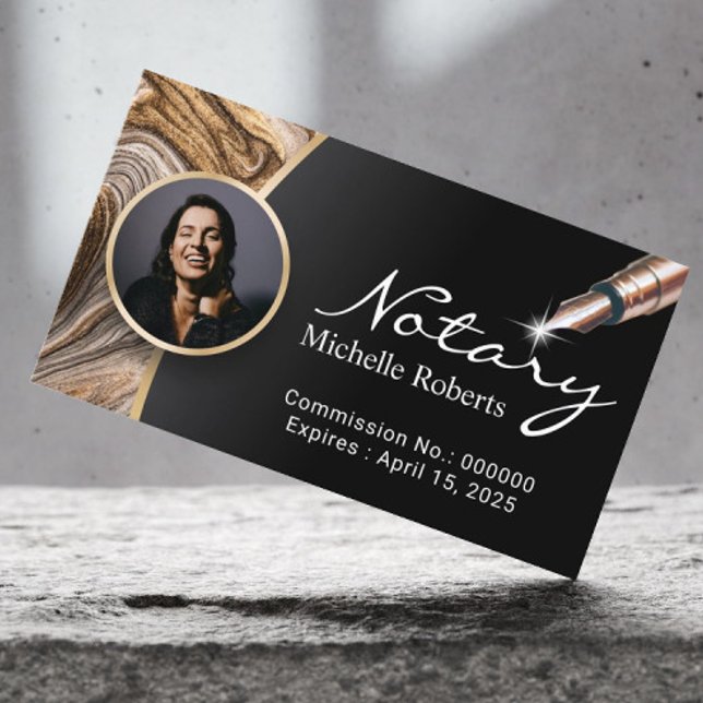Notary Signing Agent Modern Photo Professional Business Card (Creator Uploaded)