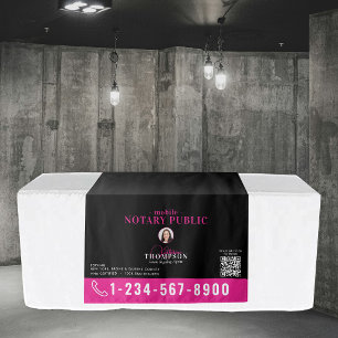 Notary Signing Agent Photo QR Code Table Banner Tapestry