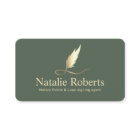 Notary Signing Agent Sage Green & Gold Quill Logo 