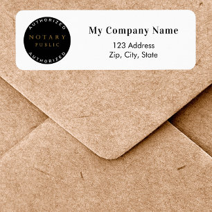 Notary white black business return address