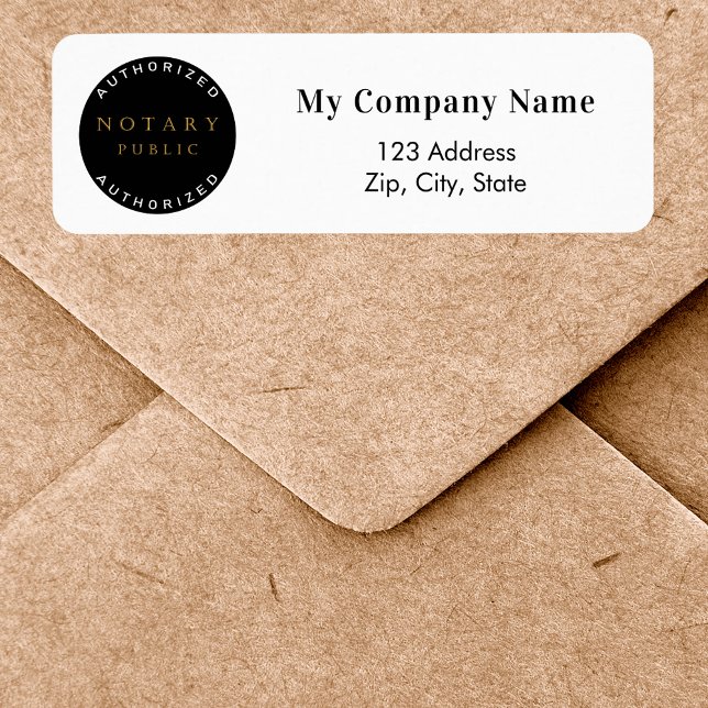 Notary white black business return address (Creator Uploaded)