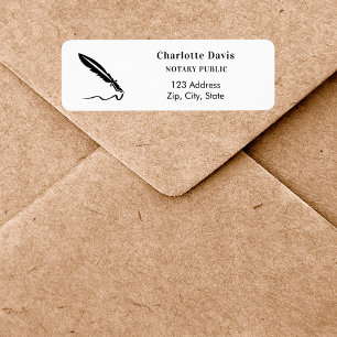 Notary white black pen return address