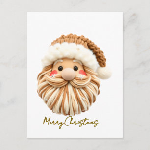 notch-hook Santa face Crochet Holiday Postcard
