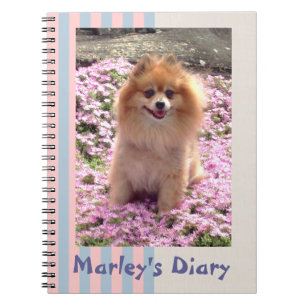 Note Book   Pomeranian Pink Flowers