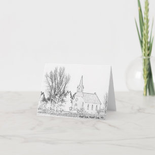 Note Card B&W  Rindal Church, Marshall County, MN