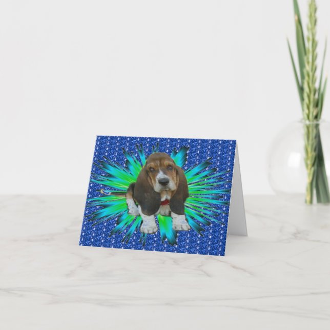 Note Card Baby Basset Hound Sheldon (Front)