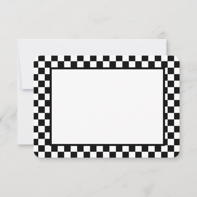 Note Card-Black & White Checkers Card (Front)
