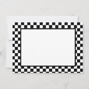 Note Card-Black & White Checkers Card