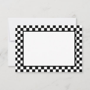 Note Card-Black & White Checkers Card