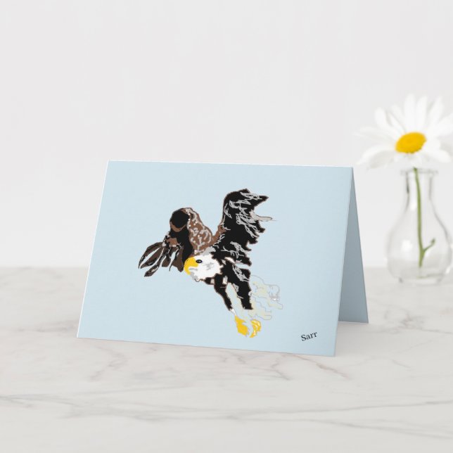 Note Card Blank : BALD AMERICAN EAGLE (Small Plant)
