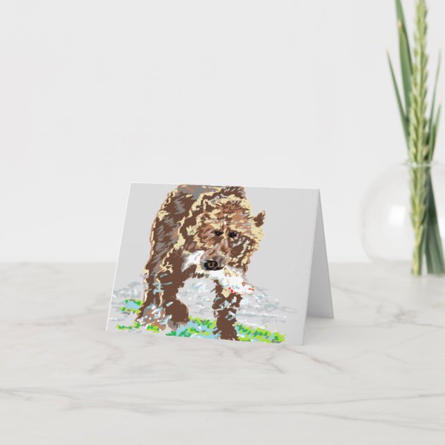 Note Card Blank Inside / Grizzly Bear (Front)