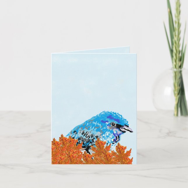 Note Card : Blue Bird Of Happiness   (Front)