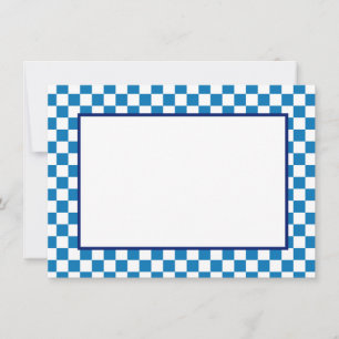 Note Card-Blue & White Checkers Card