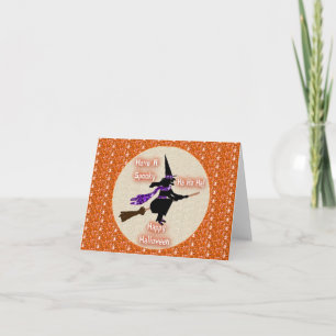 Note Card Broom Stick Witch