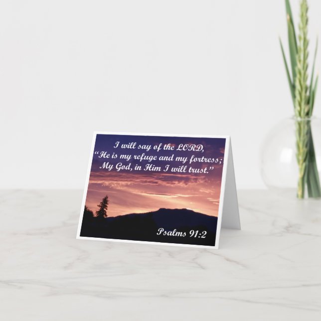 Note Card - God is my Refuge, Psalms 91:2 (Front)