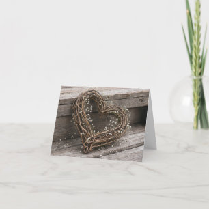 Note Card Grapevine Heart with Baby's Breath