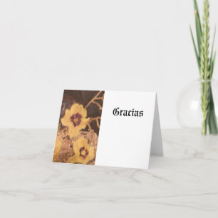 Note card in Spanish Thank you/Gracias