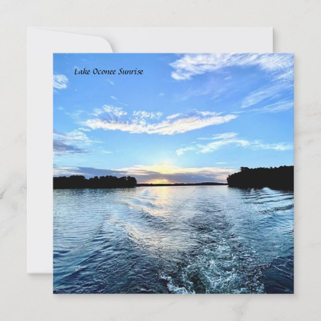 Note Card Lake Oconee Sunset - Blue Velvet Night (Front)