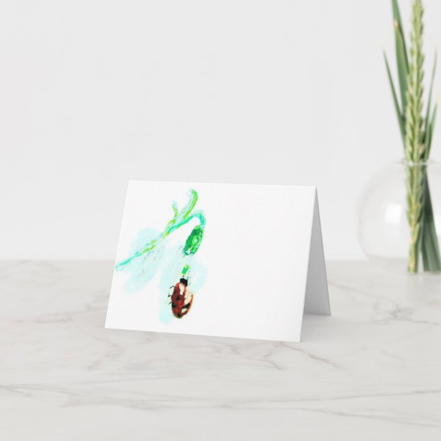 Note Card : North American Flower W/ Ladybug  (Front)