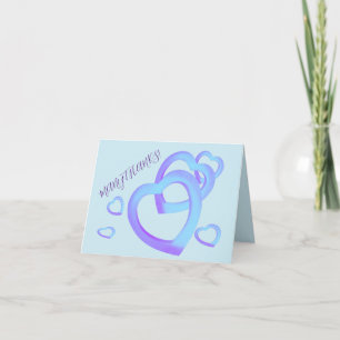 NOTE CARD OF HEARTS personalize text thanks etc.