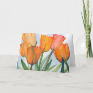 Note Card Orange Tulips