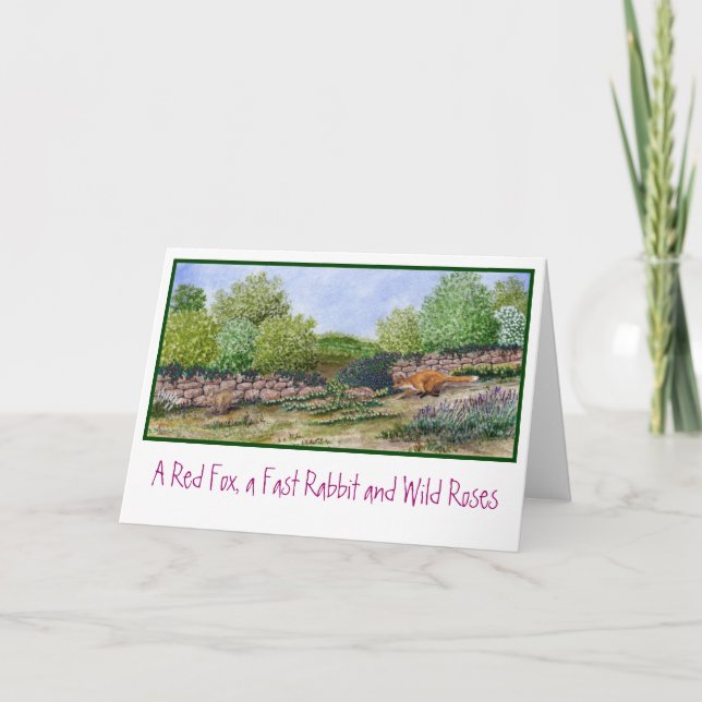 Note Card- Red fox   a Rabbit Card (Front)
