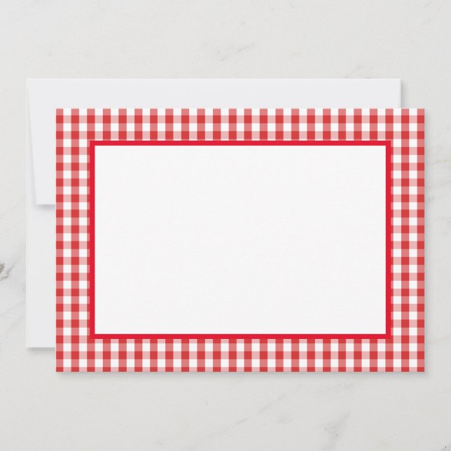 Note Card- Red & White Plaid Card (Front)
