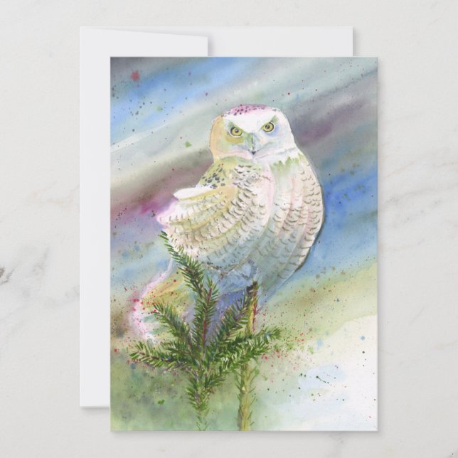 Note Card: Snowy Owl Thank You Card (Front)
