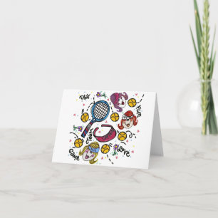 Note Card -Tennis Girls