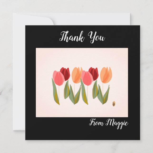 Note Card Thank You with Six Tulips (Front)