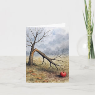 Note Card Watercolor Broken Apple Tree 