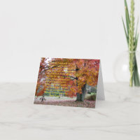 Note Card with autumn coloured Oak Tree
