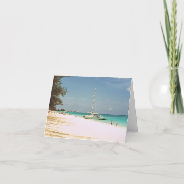 Note Card with Grand Cayman Beach Scene (Front)
