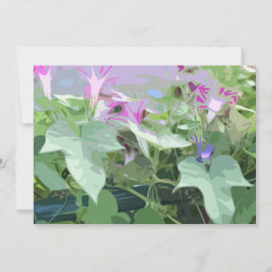 Note card with morning glory design
